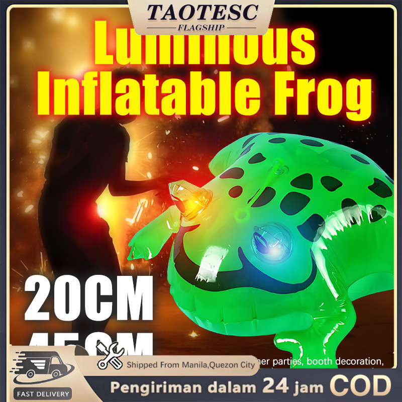 Glowing Inflatable Green Bouncing Frog Toad Ballon Jungle Animal Toy ...