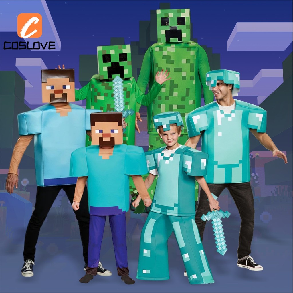 Anime Game Minecraft Diamond Armour Cosplay Clothing Full Set Costume ...