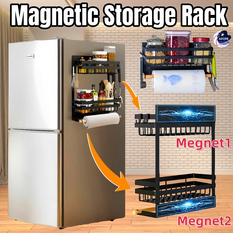 Magnetic Kitchen Storage Rack Hanging Refrigerator Side Rack for ...