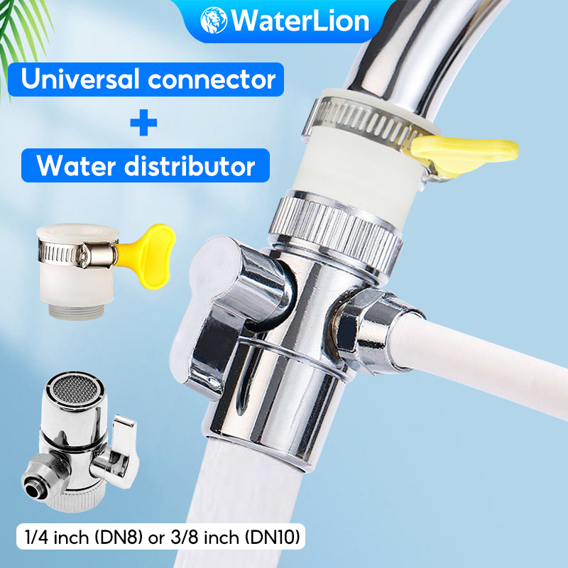 Universal joint faucet adapter converter+2/3 split single cut valve ...
