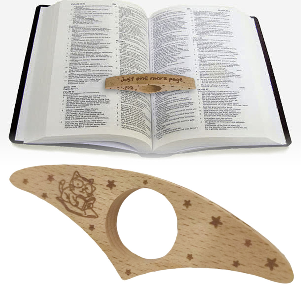【Baipeak】Wooden Bookmarks One Hand Reading Page Turning Fixed Thumb ...