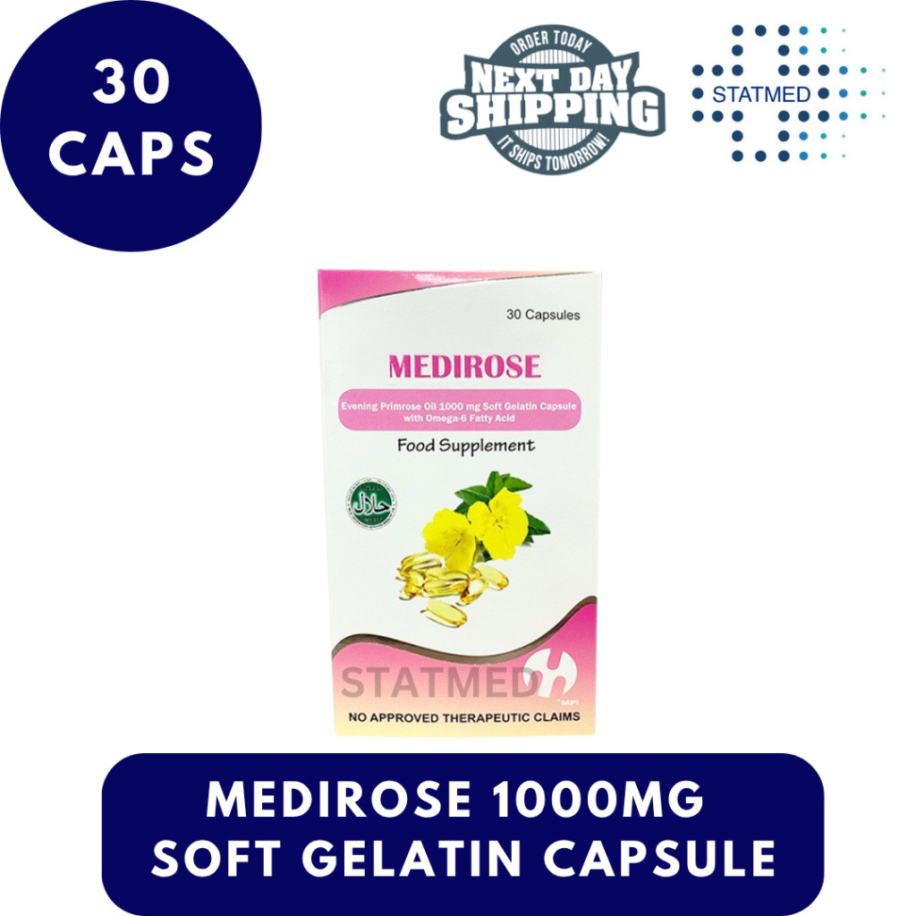 Medirose 1000mg Evening Primrose Oil Soft Gelatin Capsule - 10 & 30 ...