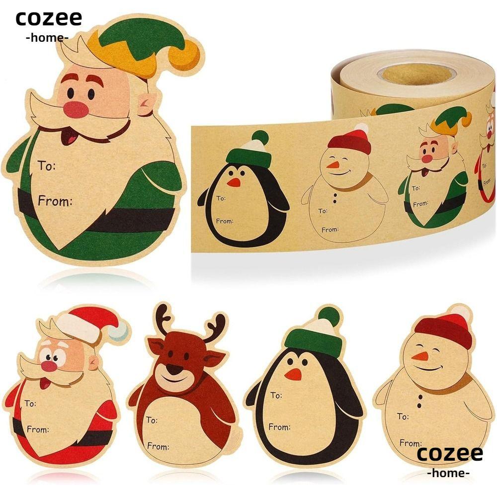 COZEE Christmas Sticker, Paper Removable Sealing label, DIY Self ...
