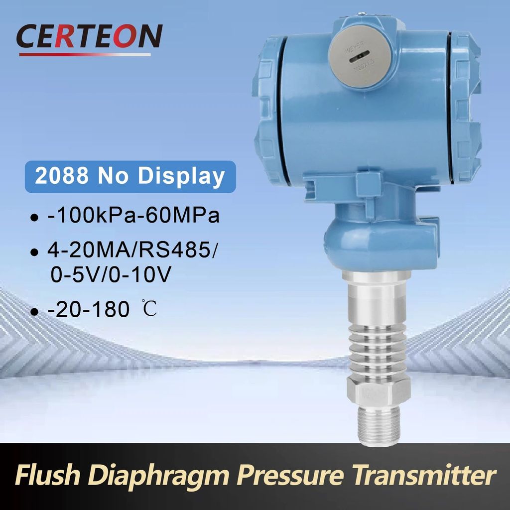 Flush Diaphragm Pressure Transmitter 4-20mA High Temperature Sensor ...