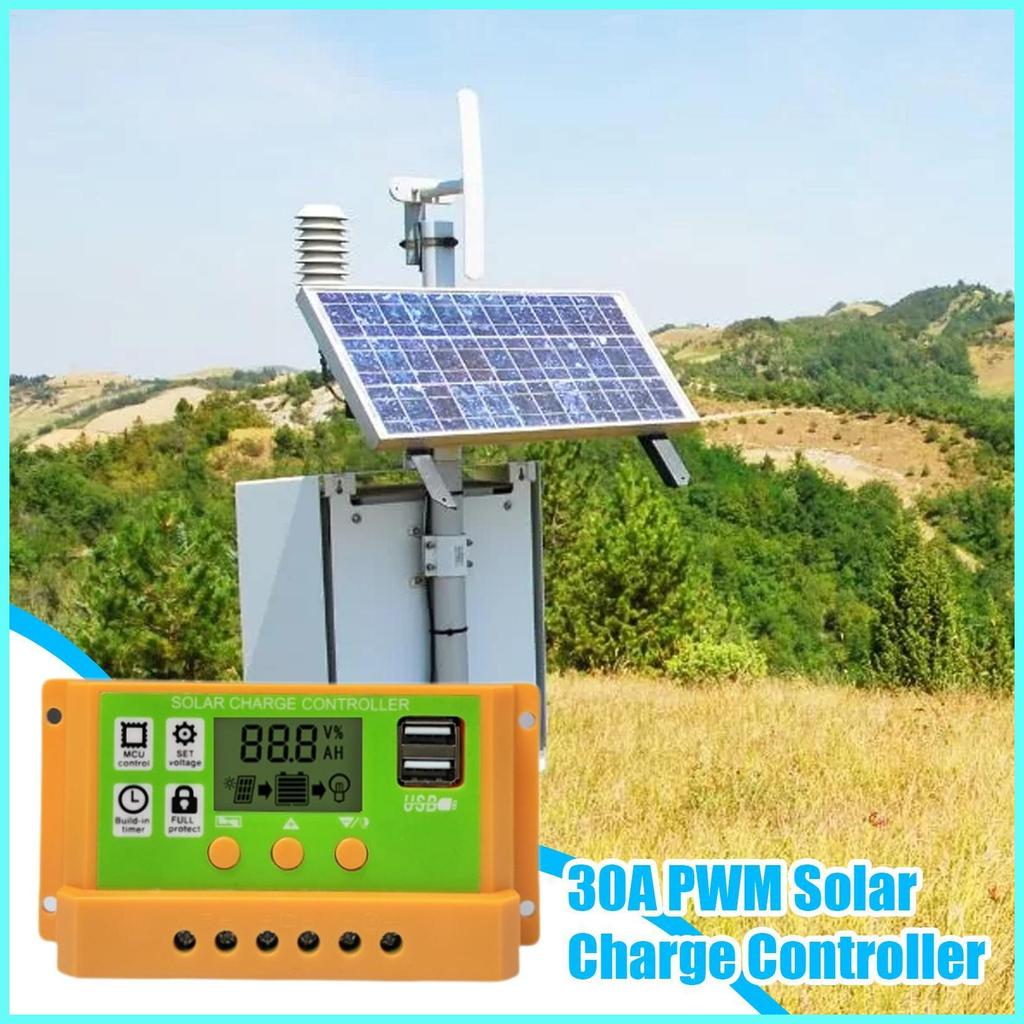 Solar Panel Charge Controller 30A Inverter with Lcd Display Double USB ...