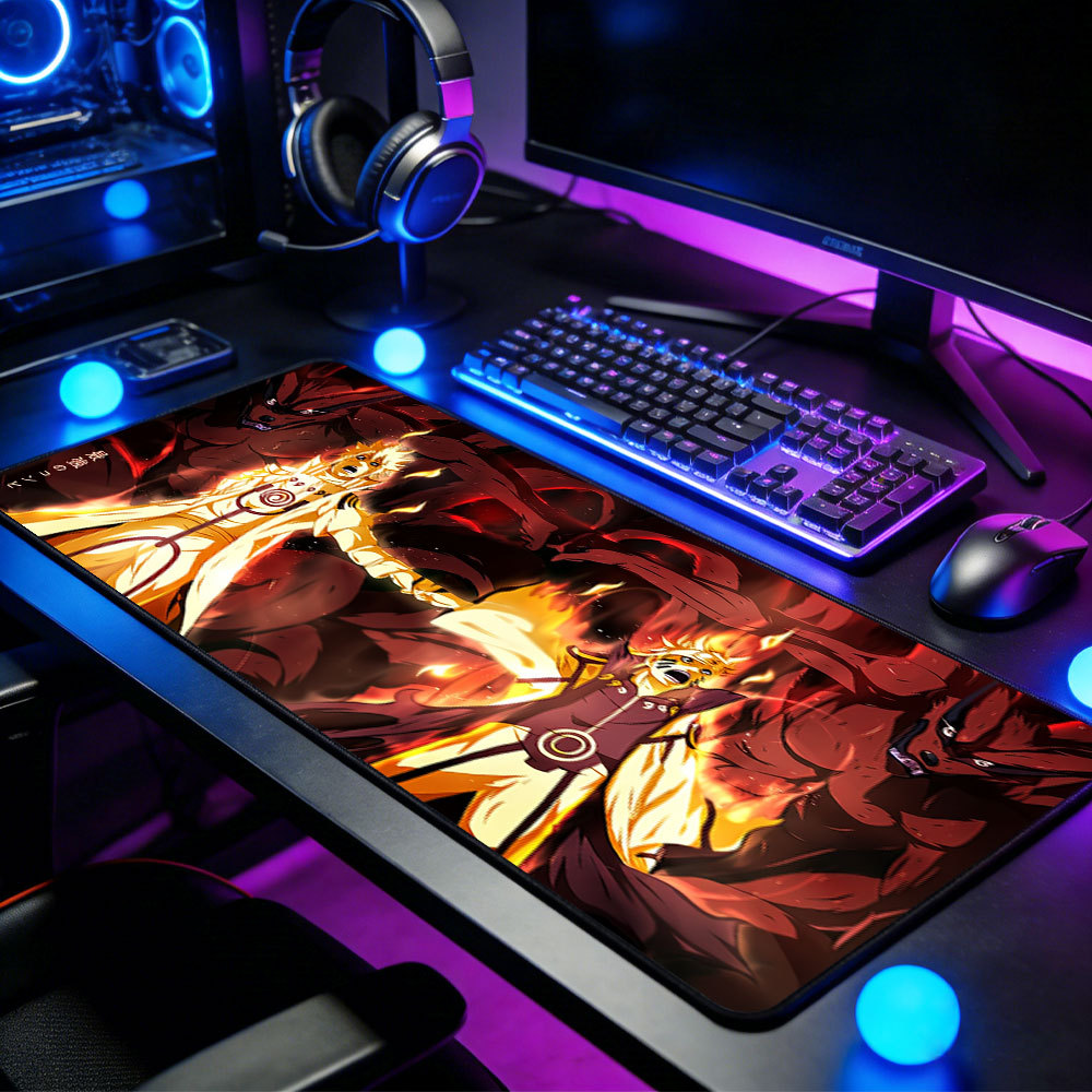 Naruto & Sasuke Anime Large Desk Mat 800×300mm Lock Edge Non-Slip ...