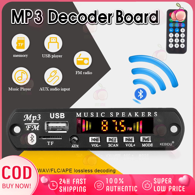 Wireless Bluetooth 5.0 Decoder Board DC 9V 12V MP3 Audio Module USB TF ...