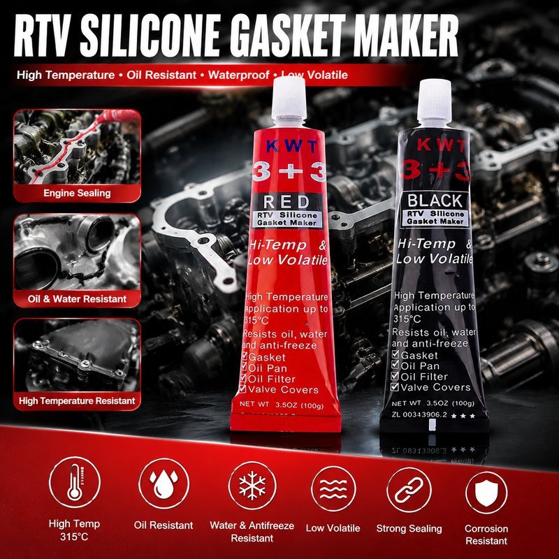 Car Gasket Maker 100G Rtv Gasket Maker Red Silicone High Temperature ...