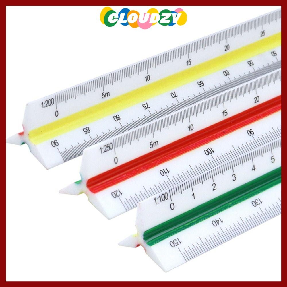 CLOUDZY Triangular Scale, 10/15/30cm Metal/Plastic Proportional Scale ...