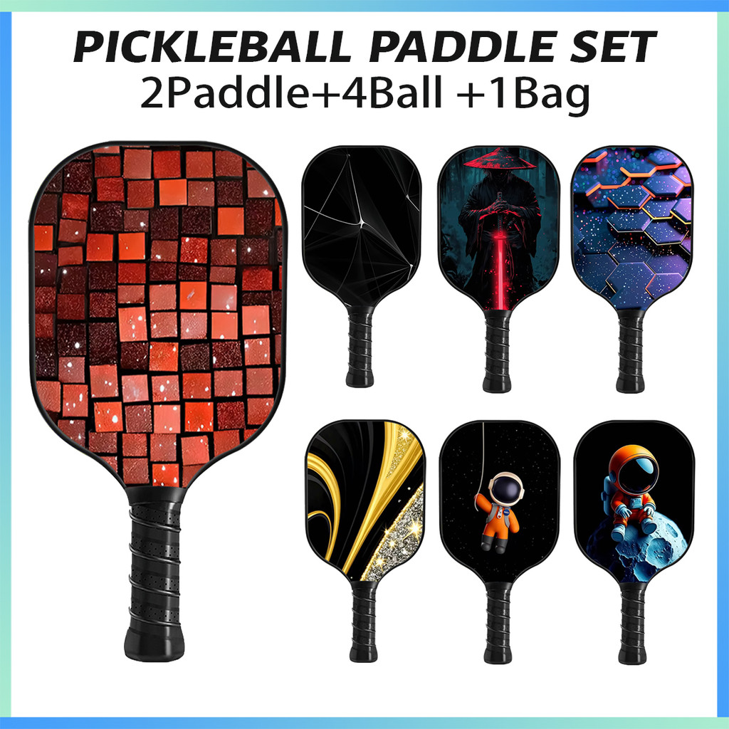 Glass fiber Pickleball Set with Honeycomb Core Pickleball Rackets ...
