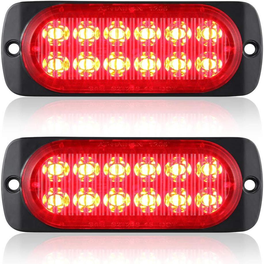AT-HAIHAN Pack of 2 Aluminum Housing Red LED Trailer Stop Brake Turn ...