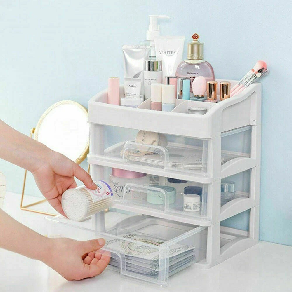 Makeup Rack Organizer 3 Tier Cosmetic Skincare Multifunction Dressing ...