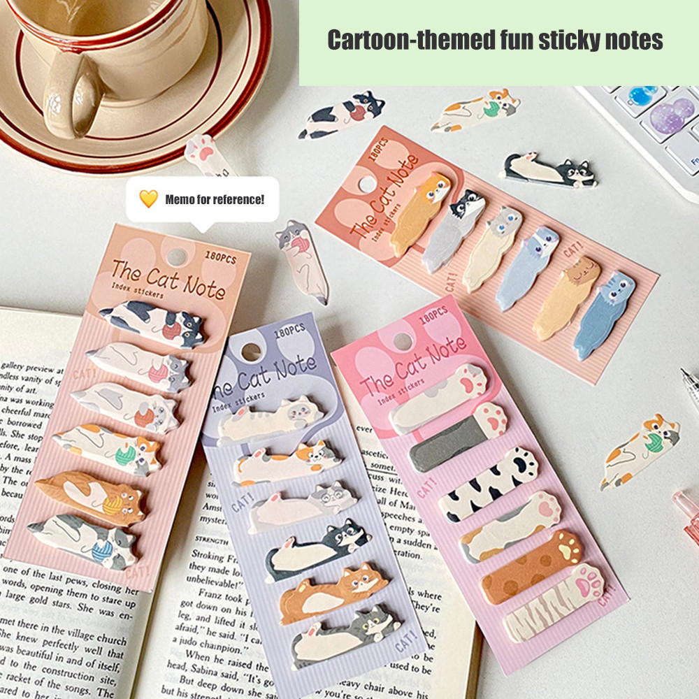 Cat Index Stickers, Sticky Notes, Cute Desktop Note-Taking and Memo ...