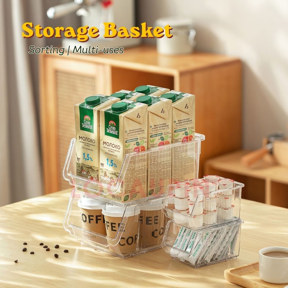 LOCAUPIN Multipurpose Clear Stackable Storage Basket for Coffee Pods ...
