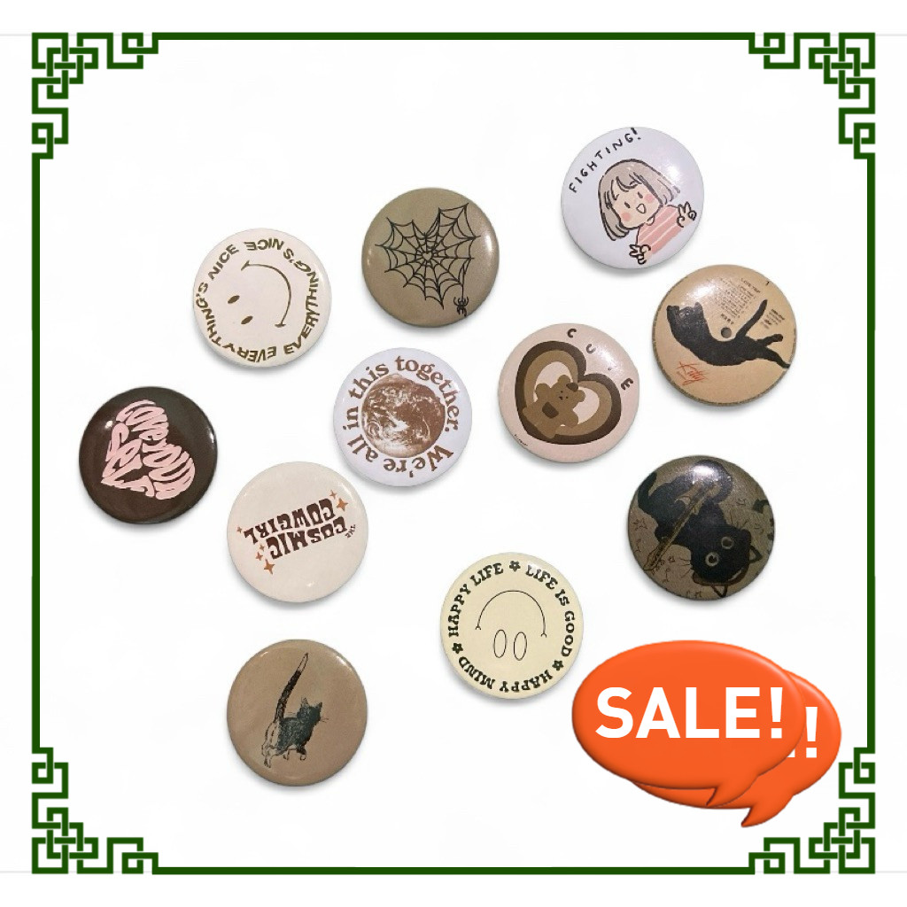Aesthetic Button Pin | Choco Series | Shopee Philippines