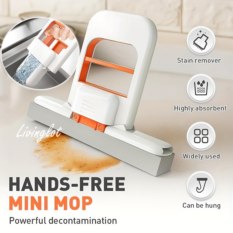 Mini Foldable Squeeze Table Mop Portable Wet and Dry Cleaning Sponge ...