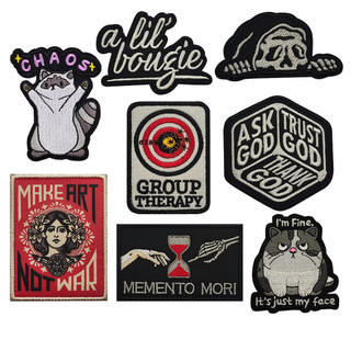 Tactical Embroidery Morale Target Anti-War IM FINE Stinky Cat Velcro ...
