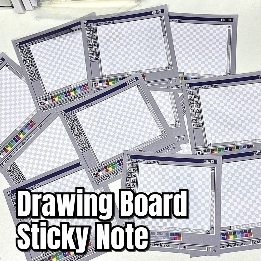 50Pcs Vintage Computer Drawing Sticky Notes for Artists & Office Use ...