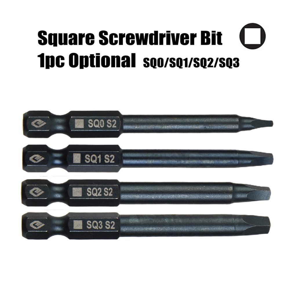 [TRSBX]65mm SQ0 SQ1 SQ2 Square Head Screwdriver Bits Set Hex Shank ...