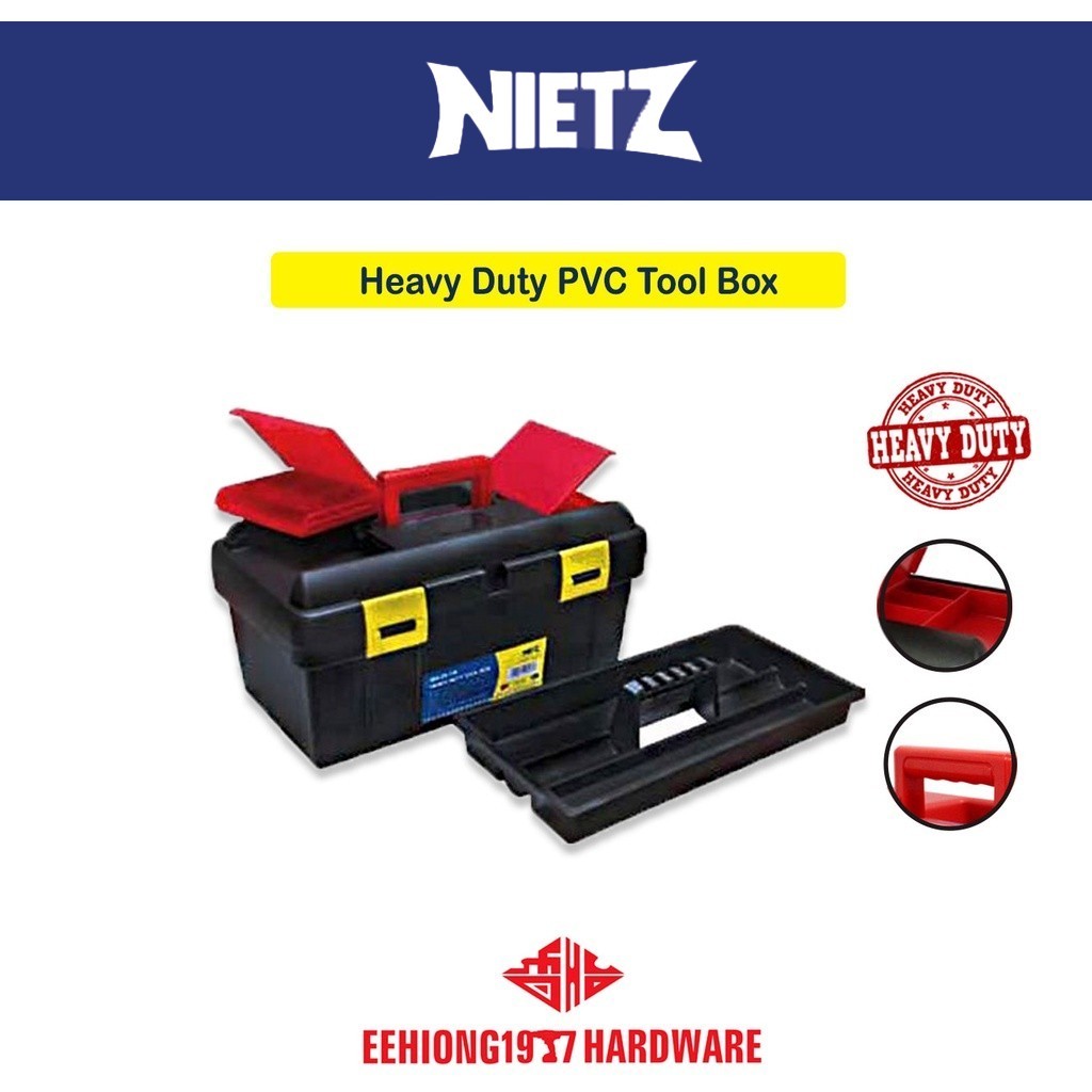 NIETZ 505-23-178 178 Tool Box With Two Organizer Heavy Duty PVC Tool ...