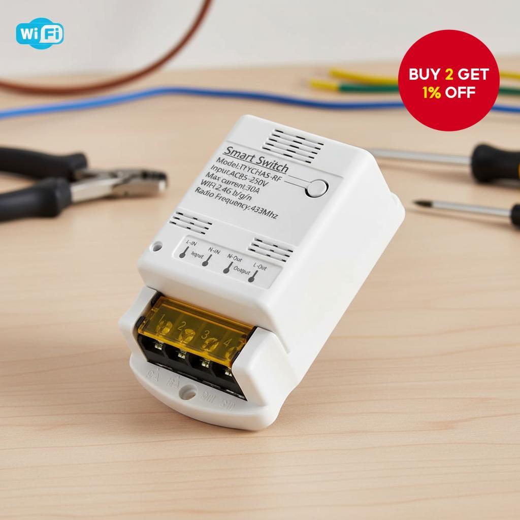 Smart Relay Switch Module for Tuya 30A 85-250V 220V WifI Automation ...