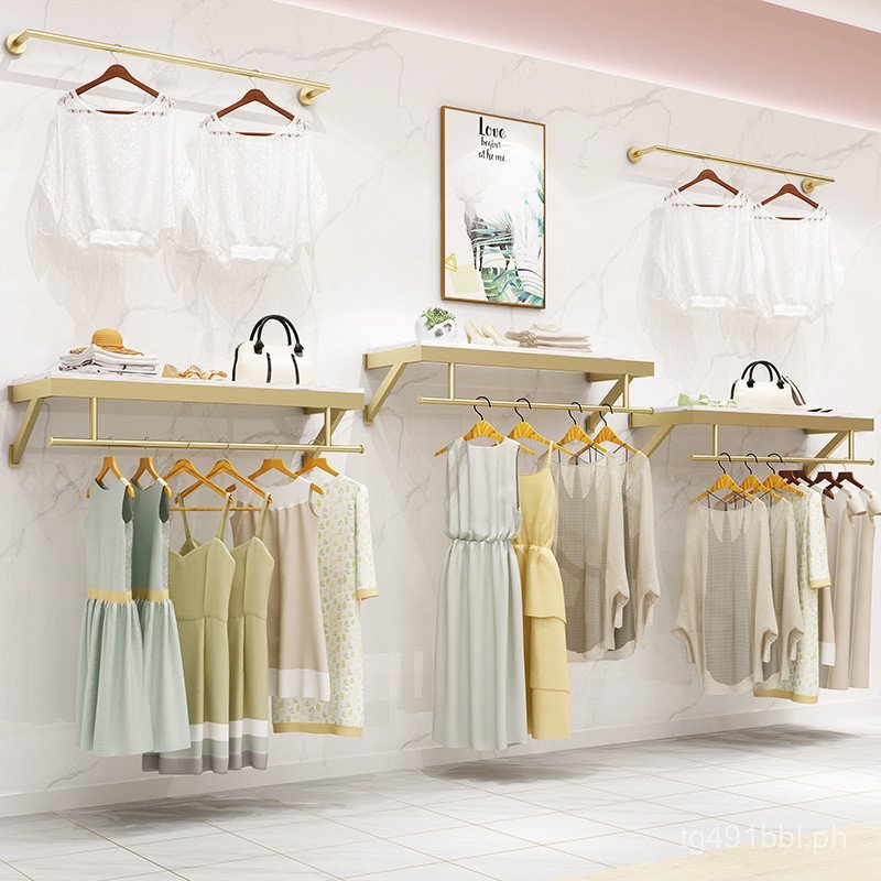 Wall-mounted Clothes Rack for Men's and Women's Clothing Store Wall ...