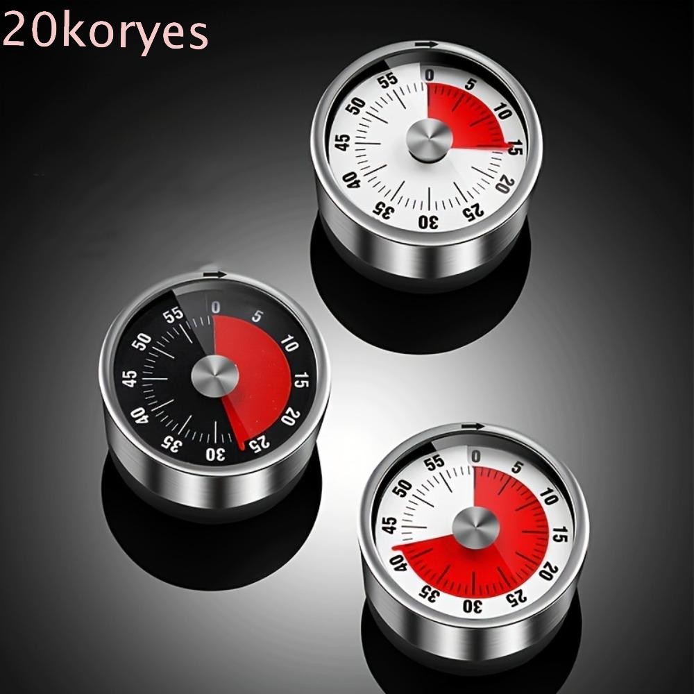 KORYES Mechanical Timer, Stainless Steel Sounding Visual Countdown ...