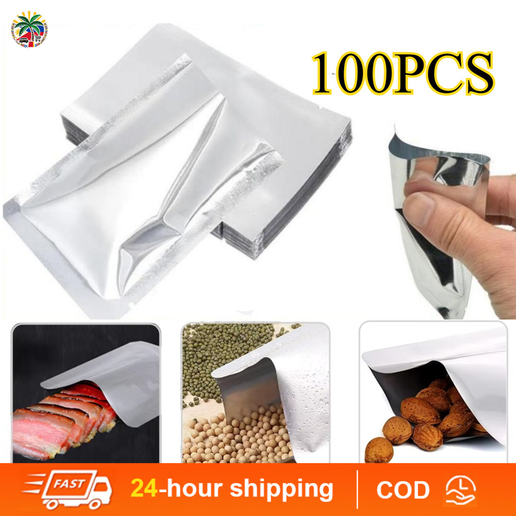 100 PCS Aluminized Packaging Bags for Food Storage, Heat Sealable Bags ...
