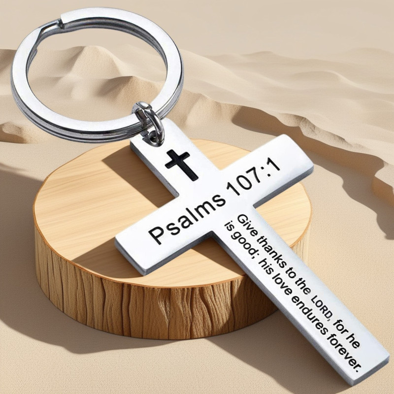 Bible Verse Keychain Scripture Keychain With Cross Scripture Keyring ...