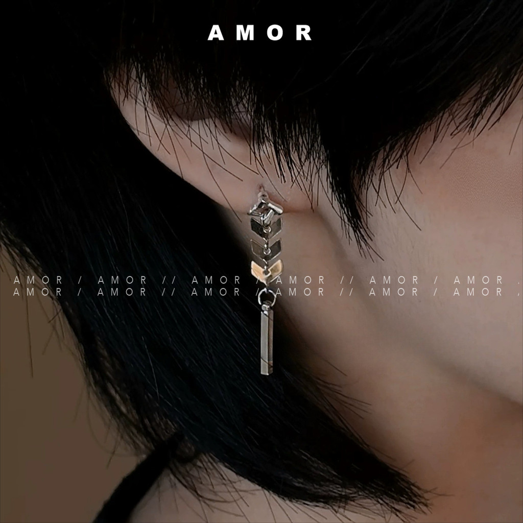Gothic Dark Punk Unisex Chain Tassel Dangle Earrings Niche Alternative ...