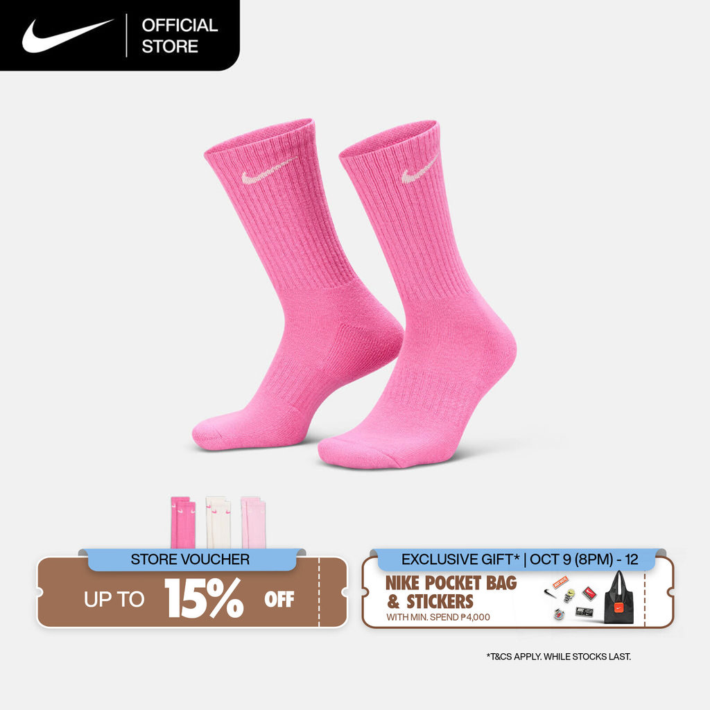 Nike Everyday Cushioned Training Crew Socks (3 Pairs) - Multi-Color ...