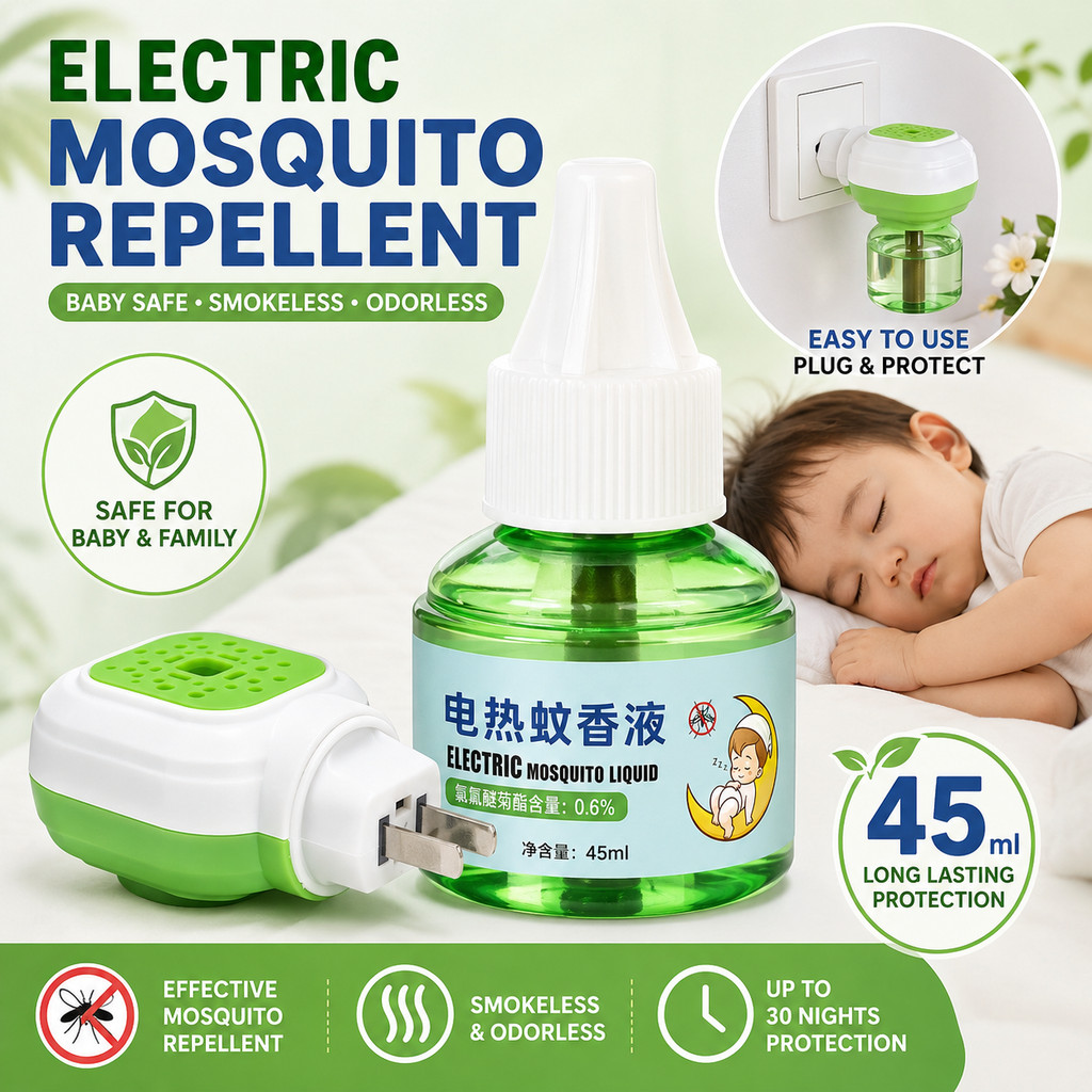 Electric Mosquito Repellent Baby Safe Smokeless Odorless Insect ...