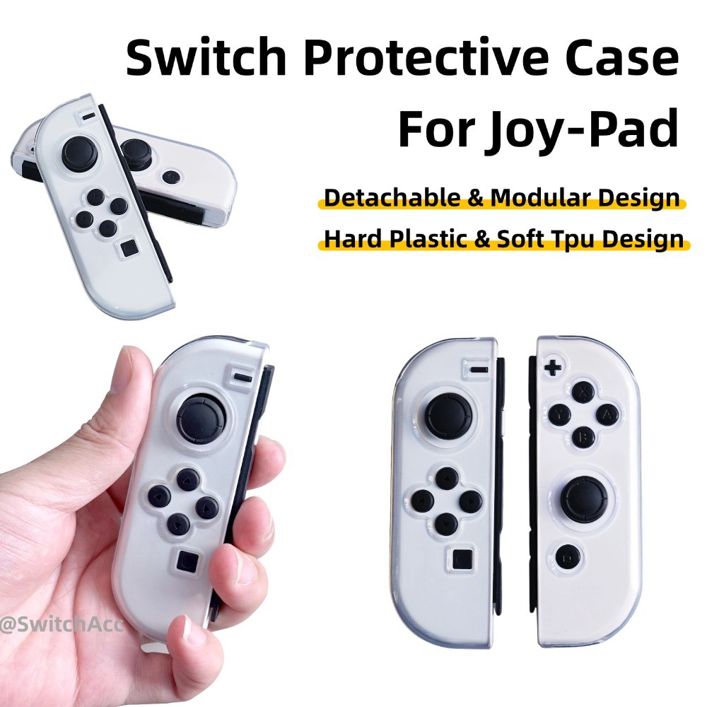 Switch Crystal Protective Case Detachable for Switch 1/ 2/ OLED JoyPad ...