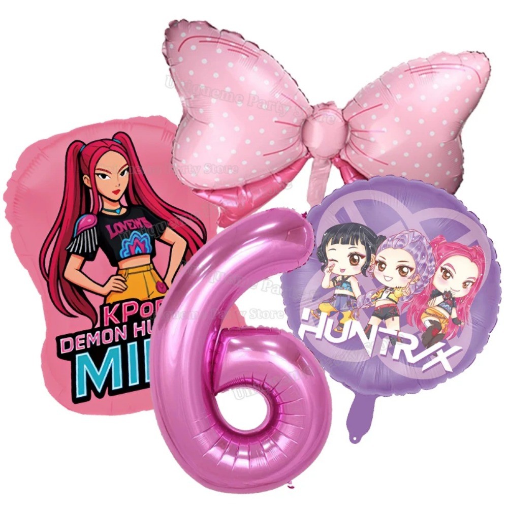 Kpop Demon Hunters Birthday MIRA RUMI Balloon Cartoon Girls Party ...