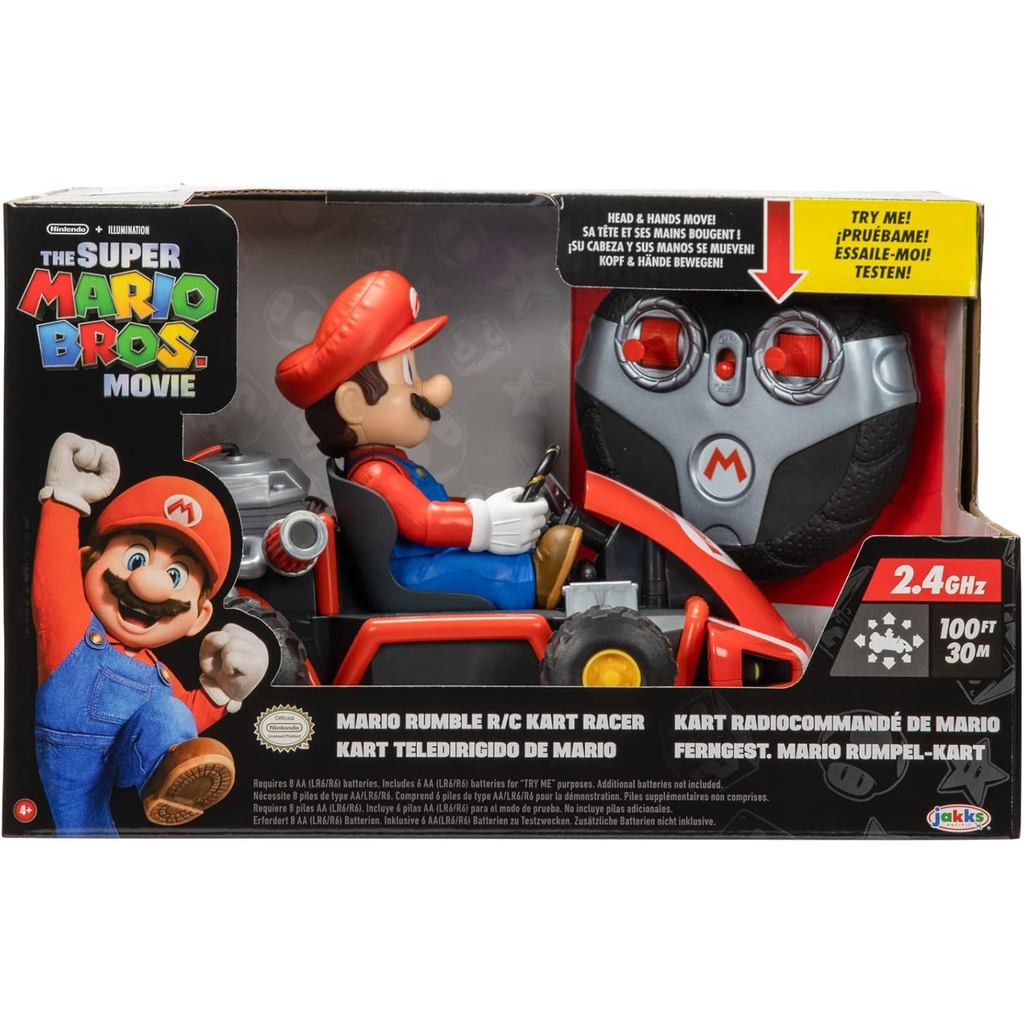 Super Mario Bros RC Car, 2.4GHz Rumble Kart Remote Control Toy with ...