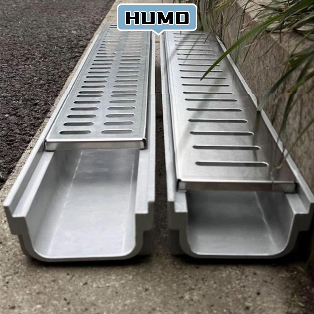 HUMO Drainage Gutter, Single Row Grate Heavy Duty Finished Drainage ...