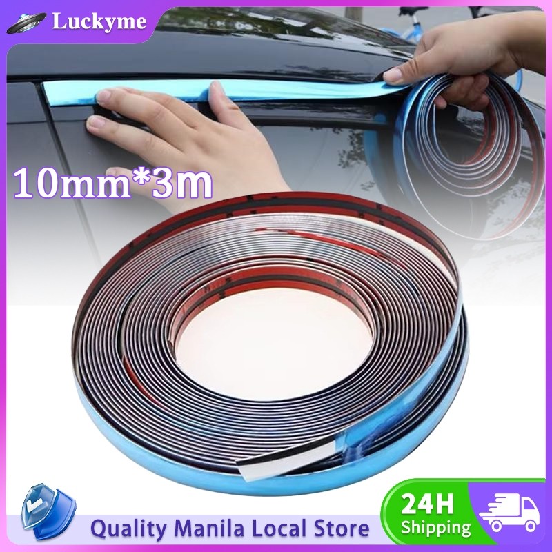Universal Car Chrome Body Strip Self Adhesive Bumper Scratch Proof ...