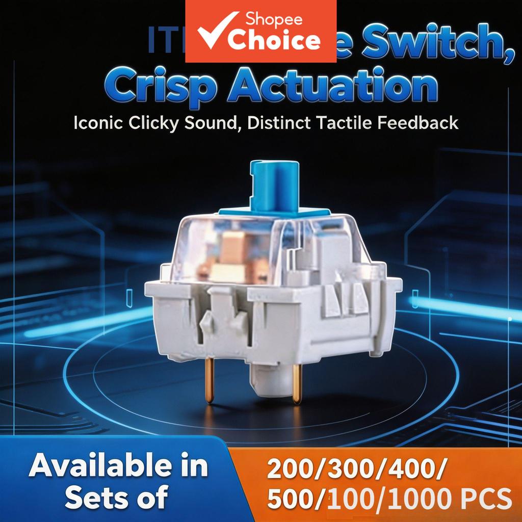 ITLY Blue Clicky Keyboard Switch MX Axis 3/5 Pin Universal Mechanical ...