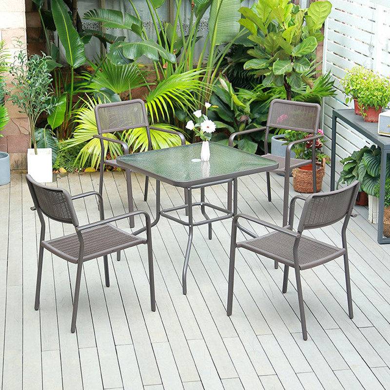 Purple Leaf Outdoor Simple Table Chair Modern Leisure Plastic Chair ...