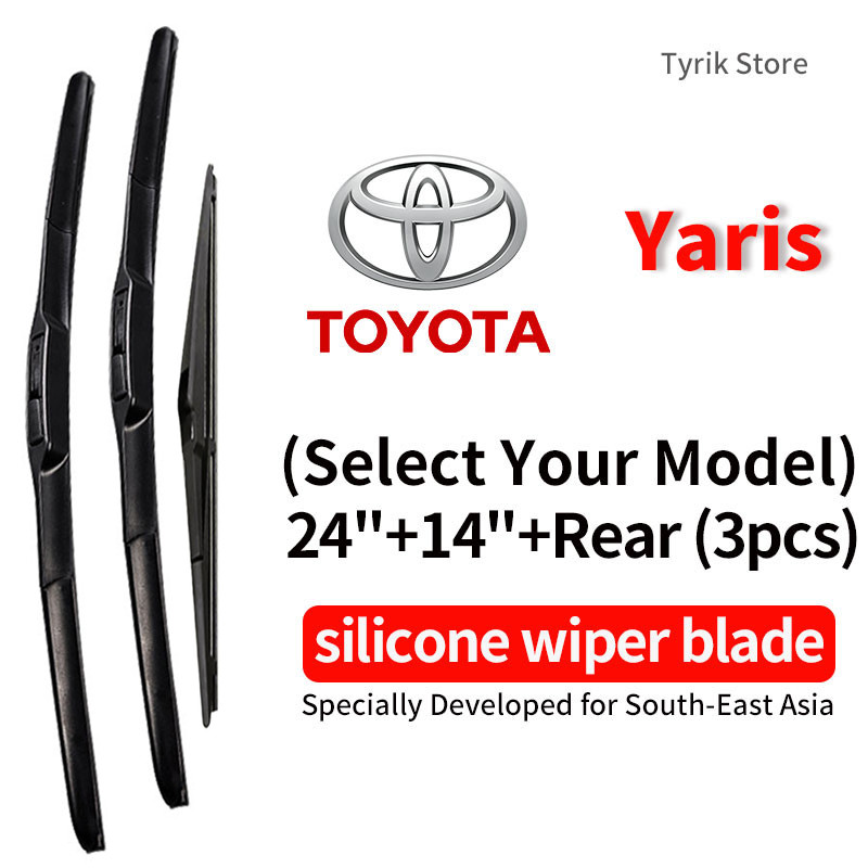 (Front+Rear 3pcs) Toyota Yaris Wiper Blade Set for 2005-2022 Yariz ...