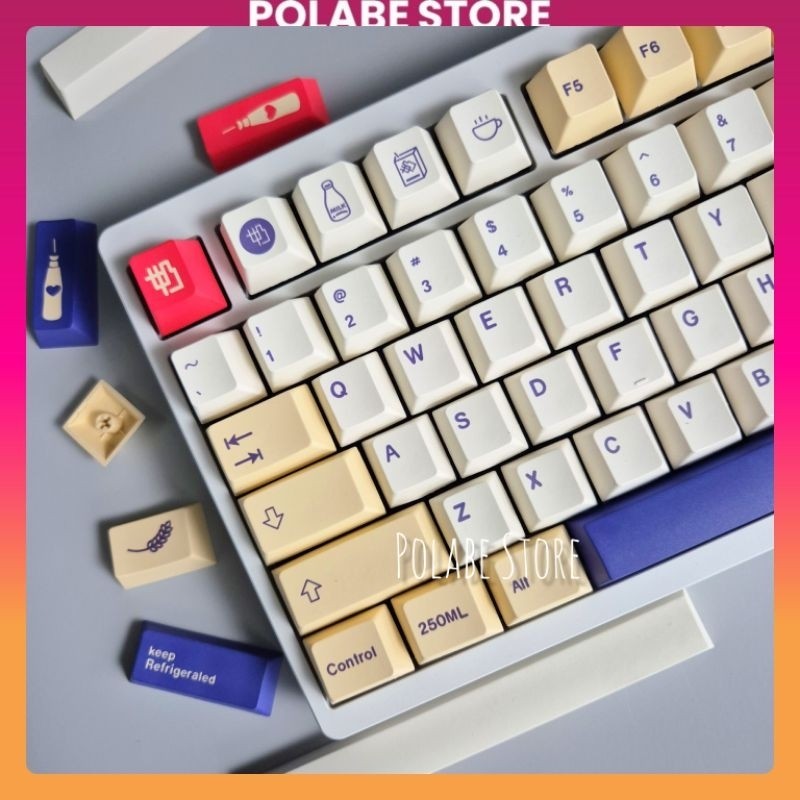 Keycap Soya Milk Japan Cherry profile PBT mechanical keyboard Polabe ...