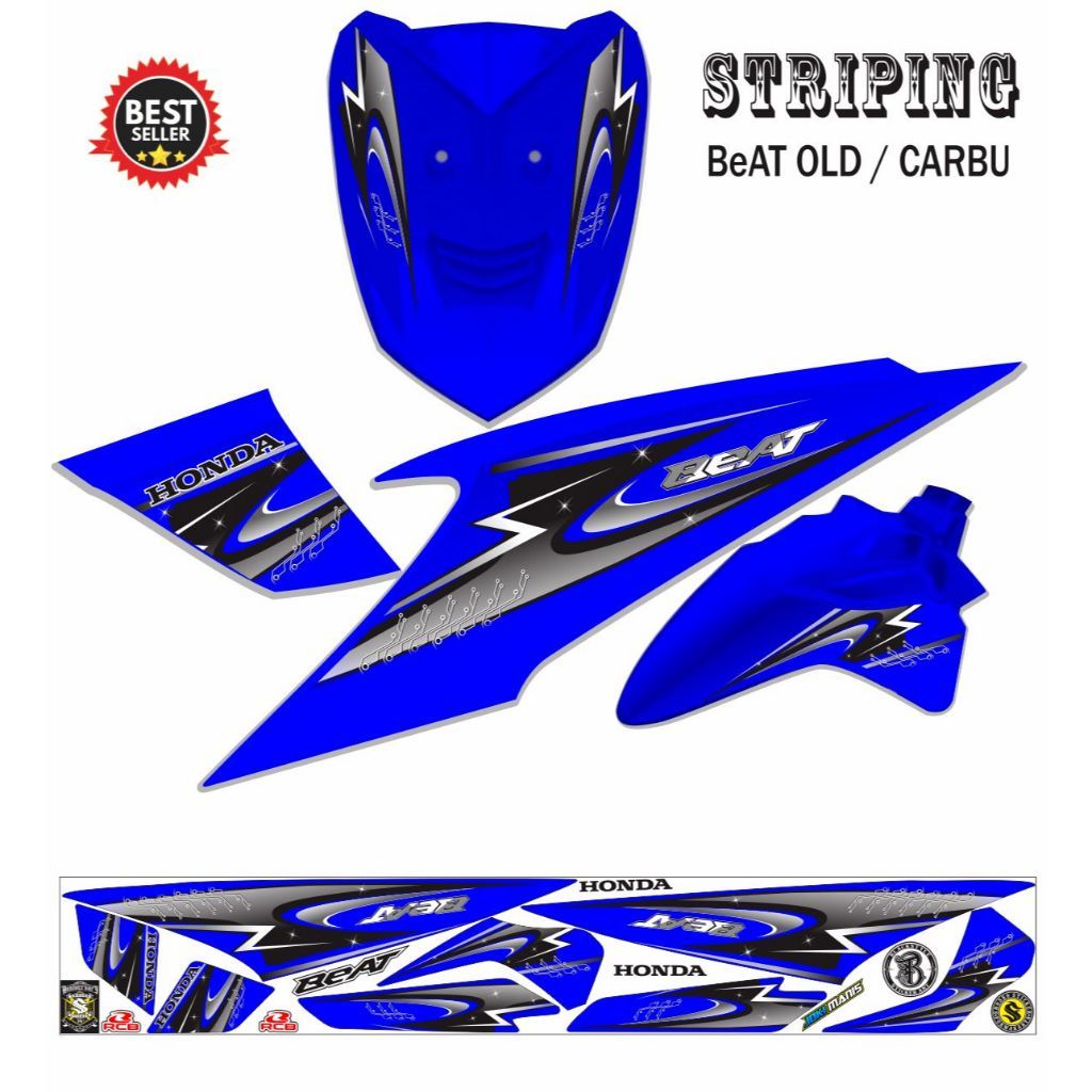 HONDA STICKERS OLDBEAT VINYL MATERIAL VARIATIONS OF MOTORCYCLE STRIPING ...