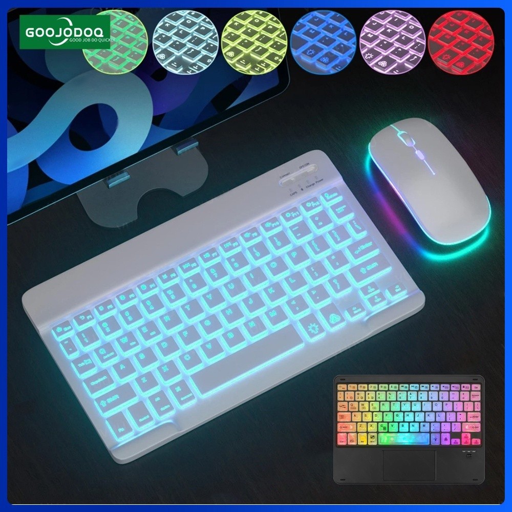 GOOJODOQ Wireless Bluetooth Keyboard and Mouse Set with Backlight for ...