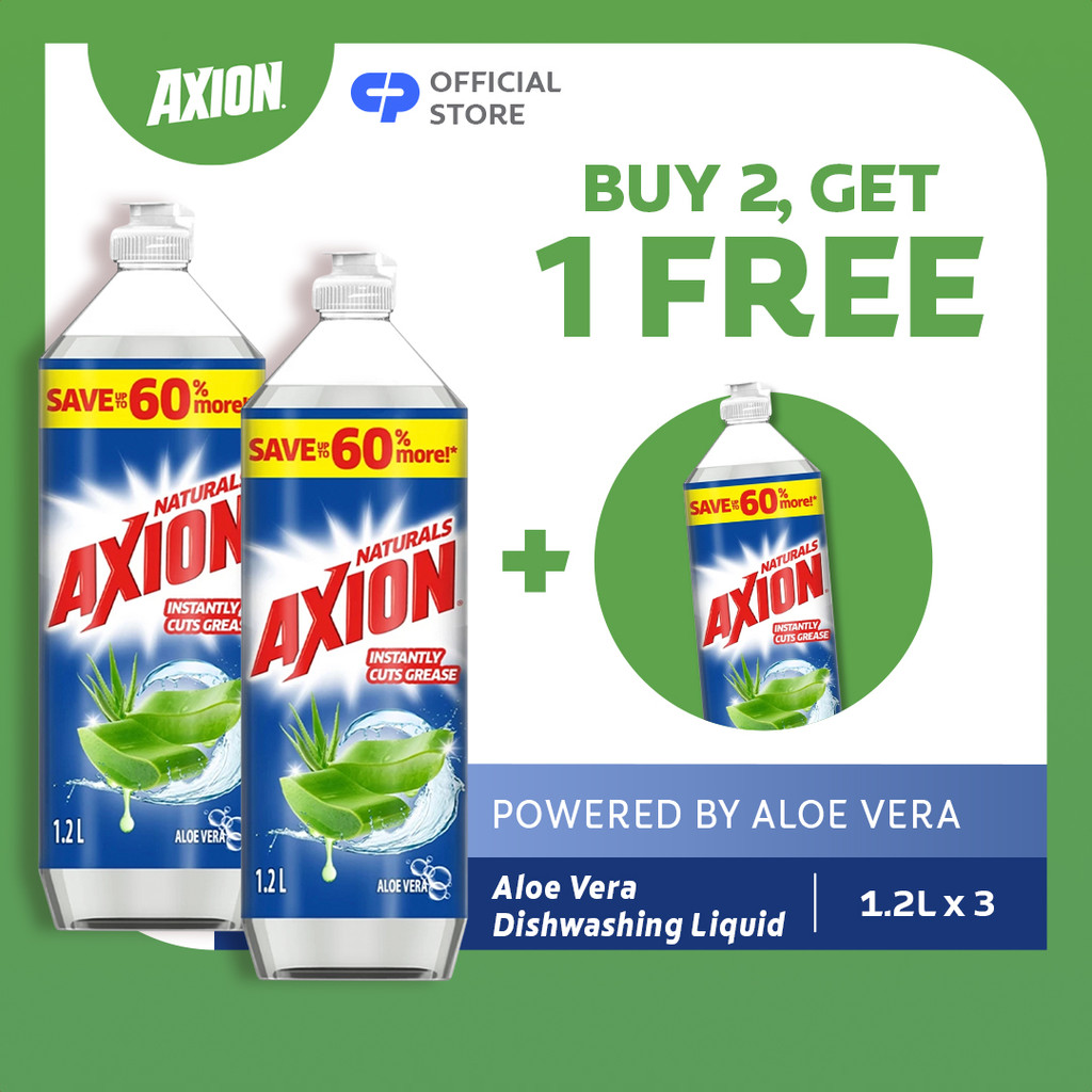 [BUY 2, FREE 1] Axion Naturals Aloe Vera Antibacterial Dishwashing ...