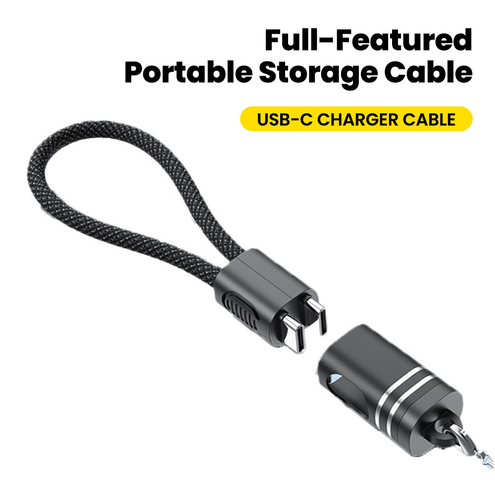 Elough 18CM PD60W Type C to Type C Short Keychain Cable for Power Bank ...