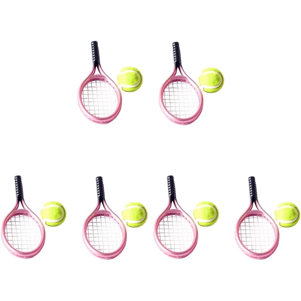 6sets Mini Tennis with Prop Miniature Ball and Random Rackets Accessory ...