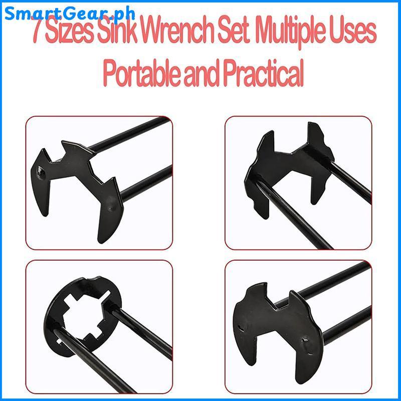 Smartgear Universal Basin Wrench Fourjaw Hex Sink Faucet Tool ...