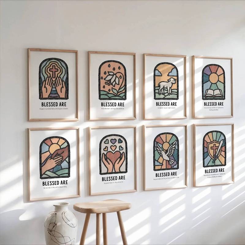 Beatitudes Bible Verse Printing Bohemian Style Christian Home Education ...