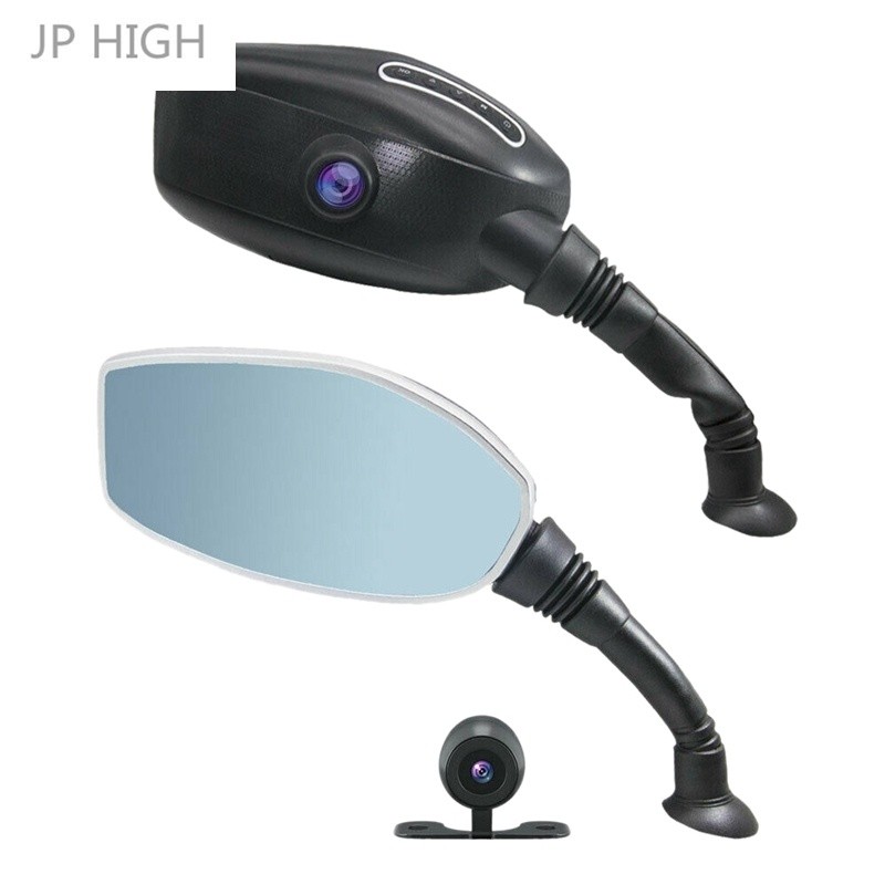 Motorcycle Rearview Mirror Camera, 1080P DVR Dash Cam Dual Lens Digital ...