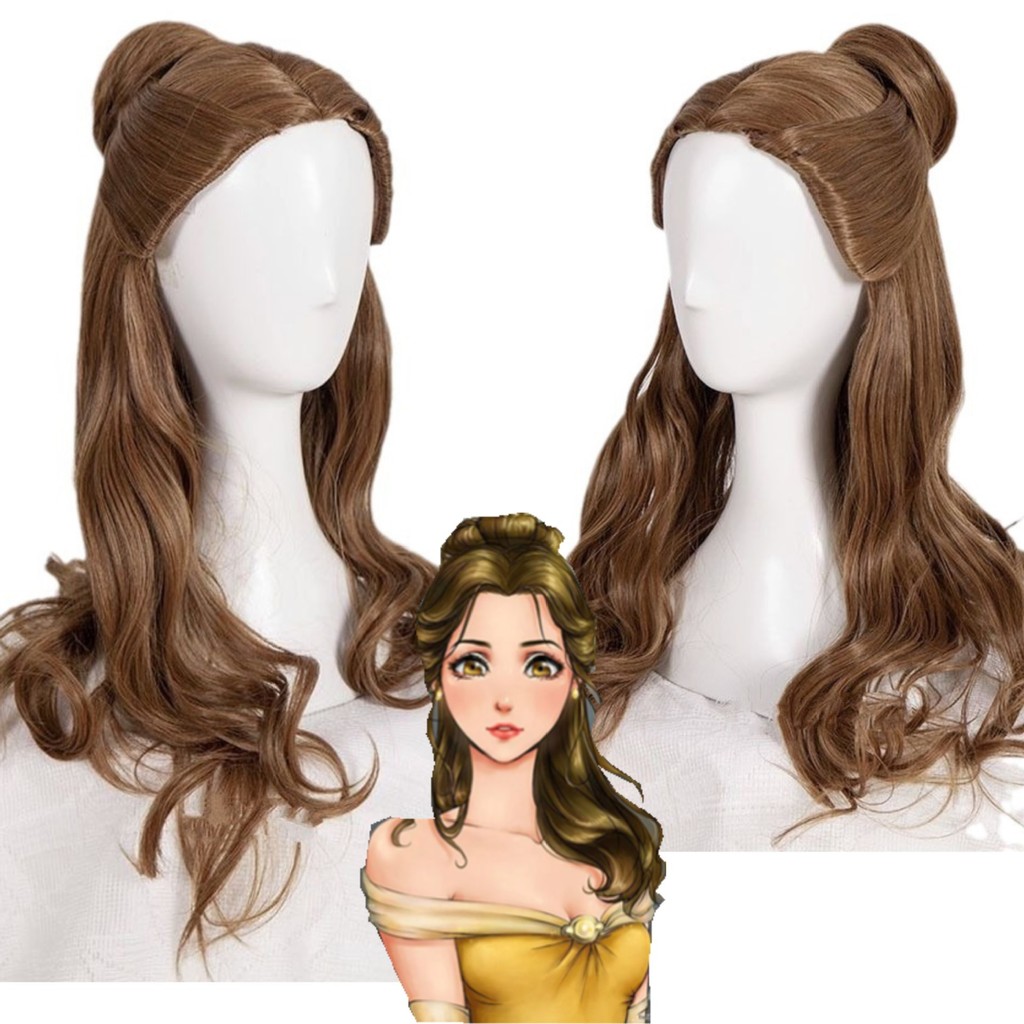 You South Beauty and the Beast Belle Princess cos Wig Dark Brown Long ...